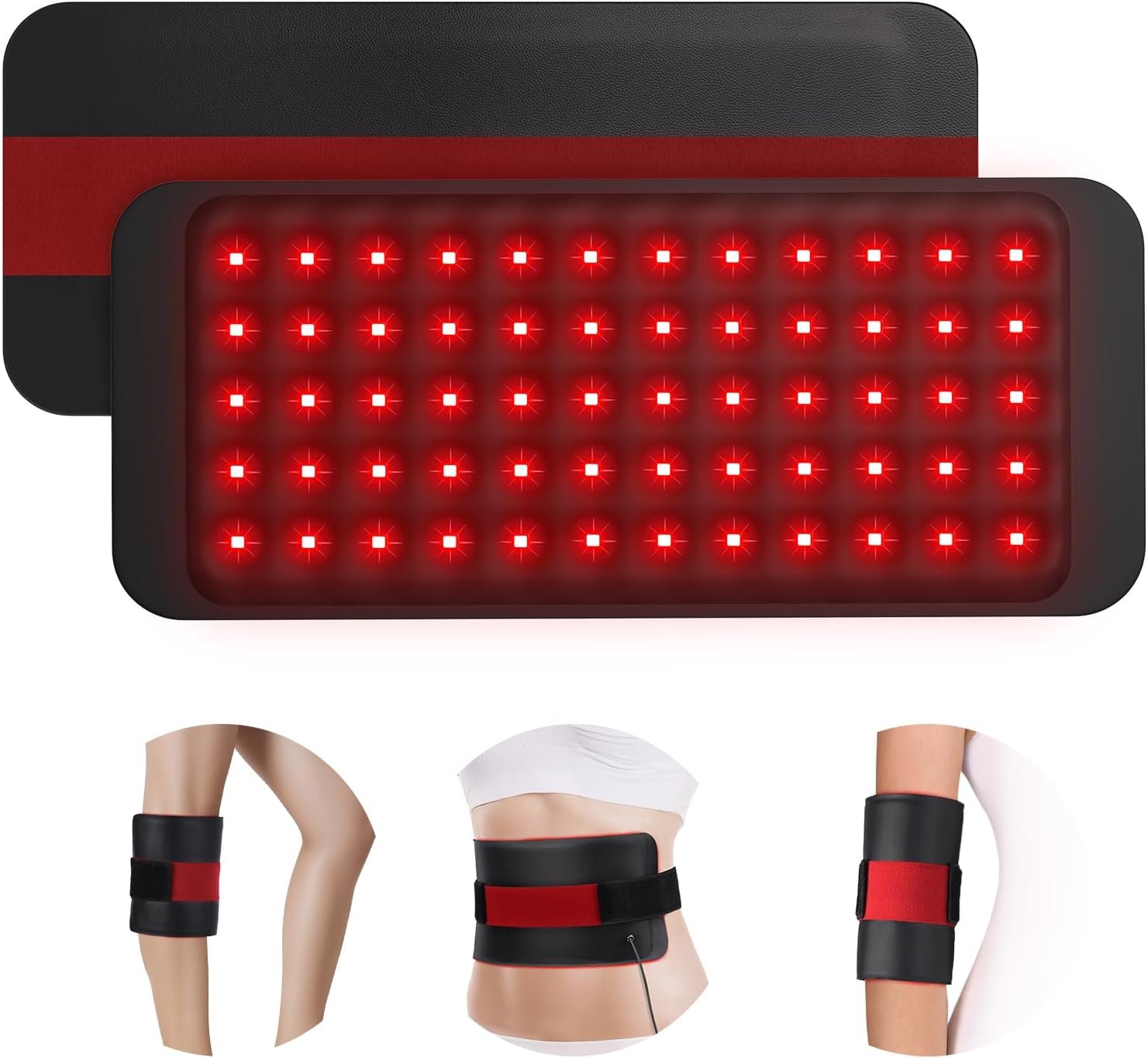 Comfytemp Red Light Therapy for Body, 14.4” x 6.1” Near Infrared Light Therapy Wrap, Wearable Flexible Soft Light Pad for Back Waist Belly Knee Joint Muscle, 660nm & Invisible 850nm(Corded)