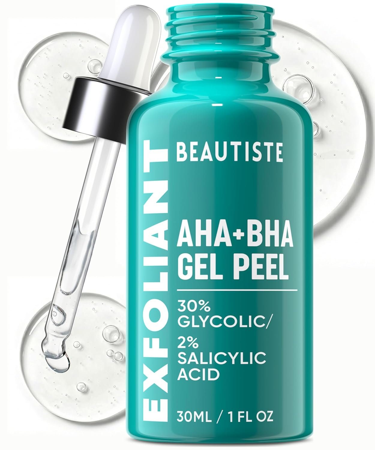 30 DAY MIRACLE AHA 30% + BHA 2% Peeling Solution – Clinical Strength Liquid Exfoliant for Dark Spots, Blackheads & Clogged Pores – Resurfacing Salicylic Acid Serum & Chemical Peel for Face