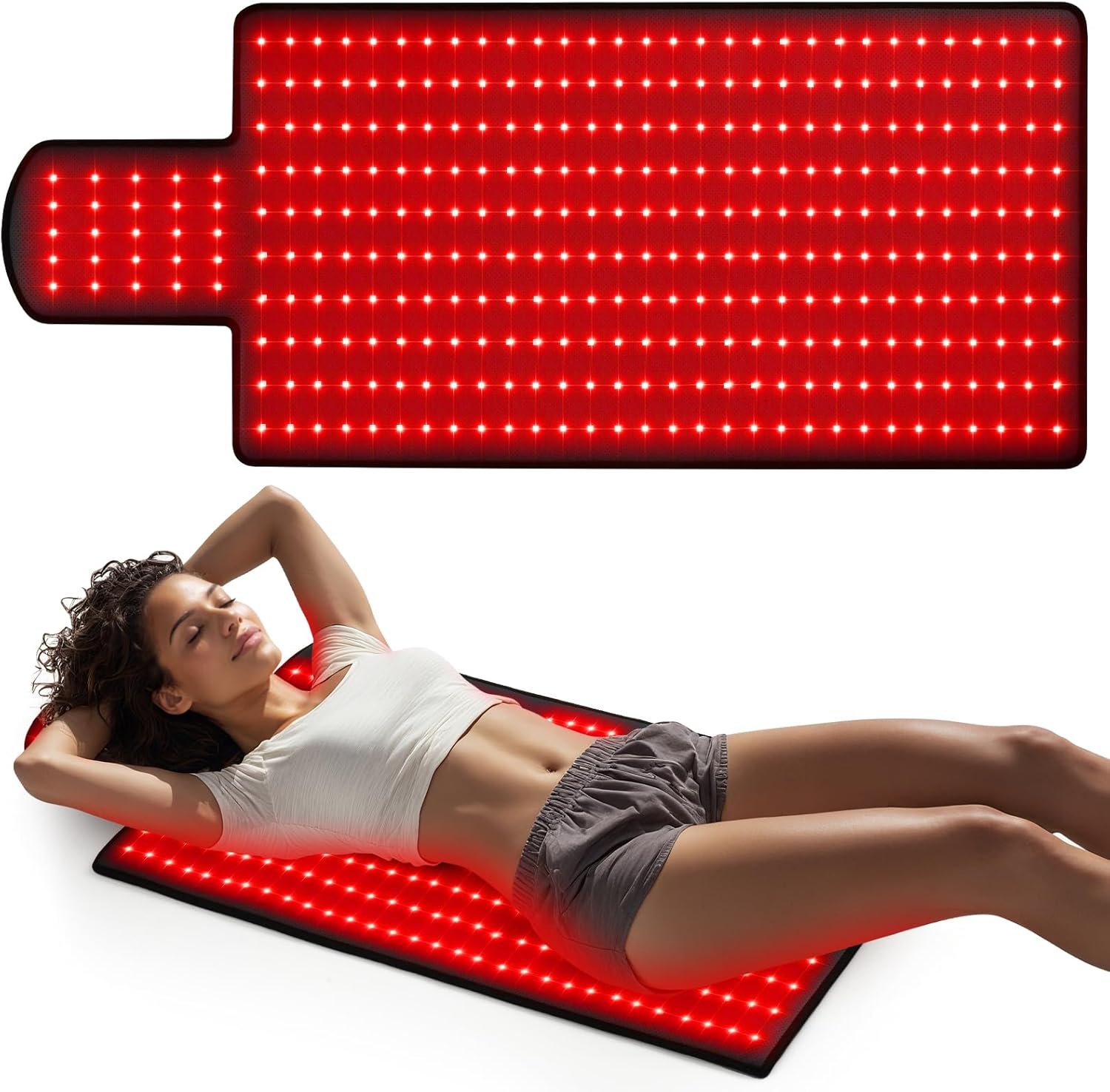 LITDUCK Body Red Light Therapy Mat, Eligible Red Light Therapy Blanket, 2in1 LEDs(660nm& 850nm), Premium Leather, Adjustable Timer & Intensity 36.3″*15.8″ (325leds)