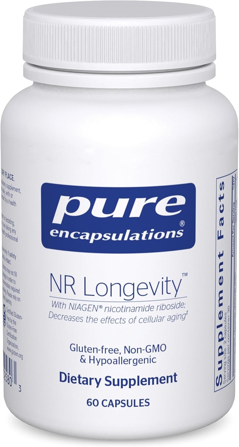 Pure Encapsulations NR Longevity – Supports Healthy Aging. Replenishment of NAD+ & Mitochondrial Function* – with NIAGEN Nicotinamide Riboside- Gluten Free, Non-GMO, Hypoallergenic – 60 Capsules