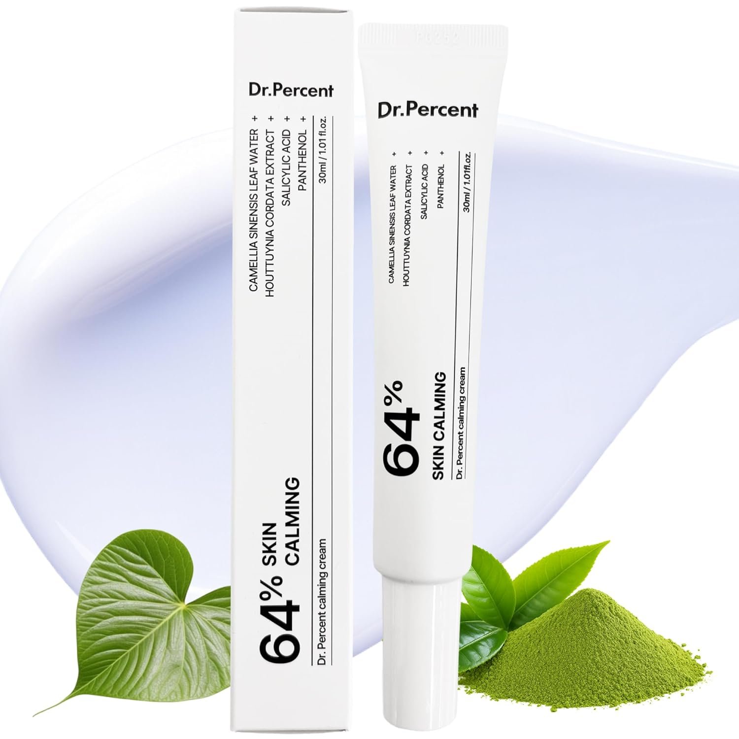 Calming 64% Cream | Instant Soothing, Redness Relief, Acne Care, Calms Sensitive Skin, Hydrating, Barrier Strengthening, Korean Skin Care, 30ml, 1.01 fl.oz.