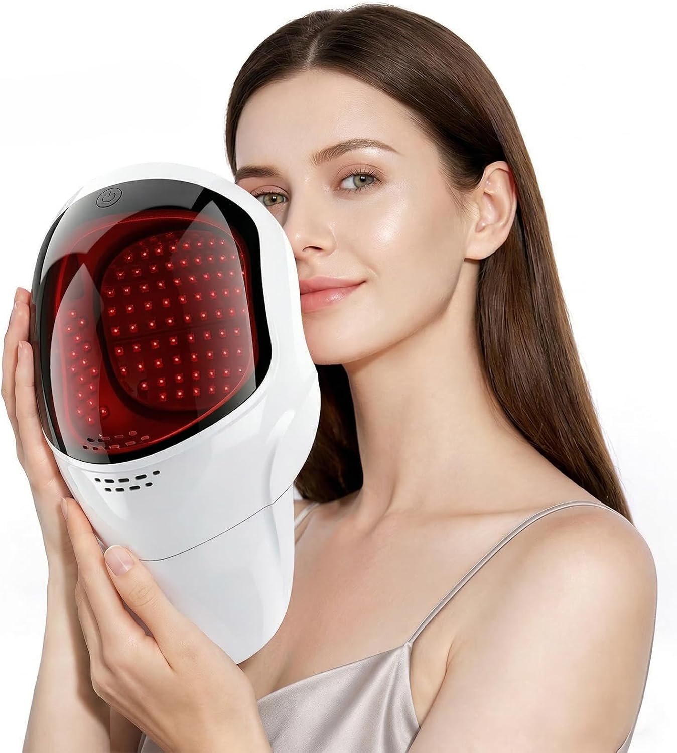 LED Light Therapy Face Mask for Women, 8.5 oz Lightweight, 7 Color Modes, Comfort-Fit Nose-Relief Design, Hands-Free Rechargeable Mask for Home Use