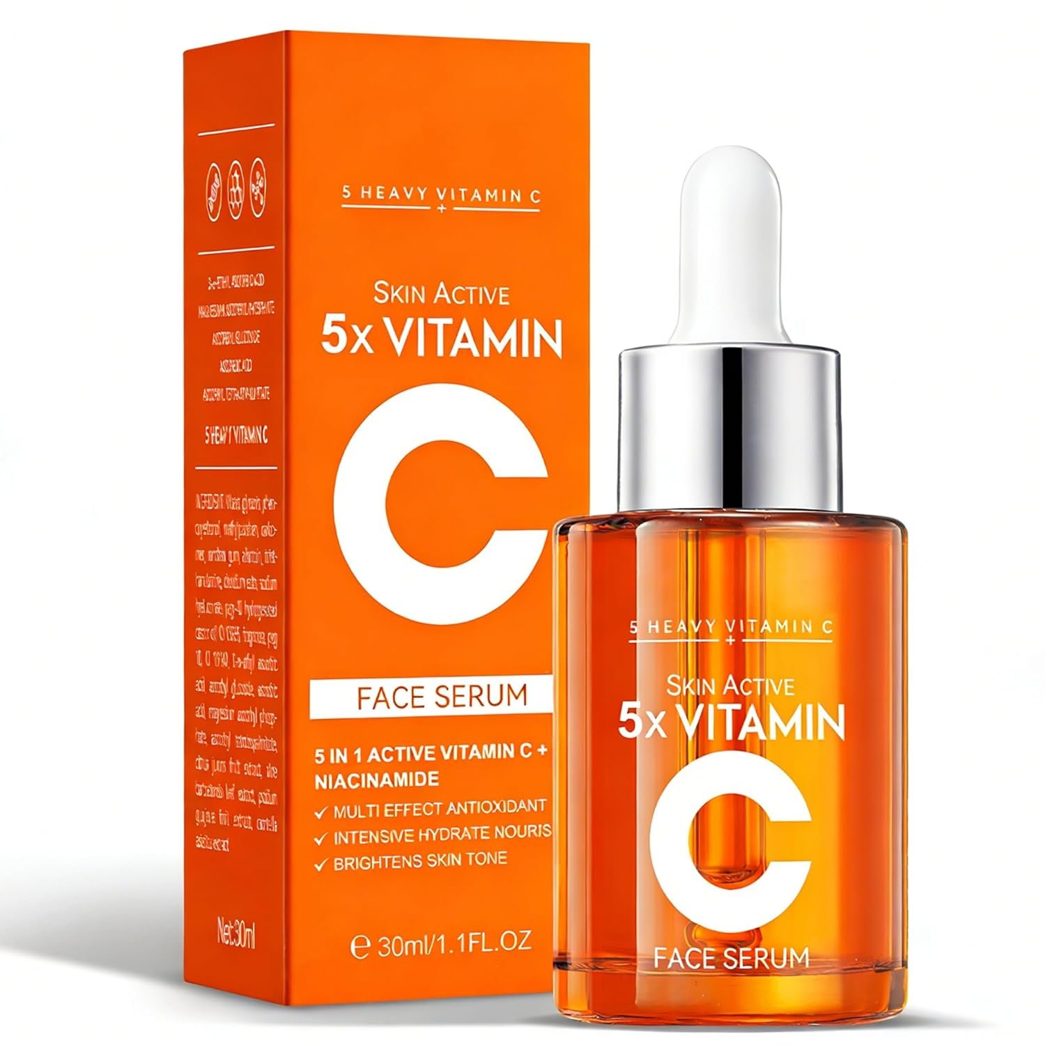 Vitamin C Serum 20% for Face, Anti-Aging & Hydrating Serum with Hyaluronic Acid & Niacinamide, Helps Reduce Wrinkles, Plump Skin, Even Tone, for All Skin Types, 1 Fl Oz