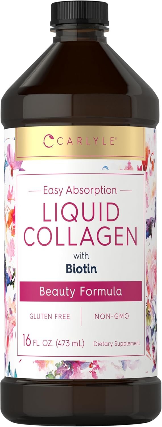 Carlyle Liquid Collagen for Women and Men | 16 fl oz | Type 1 & 3 with Biotin | Berry Flavor | Non-GMO & Gluten Free Supplement