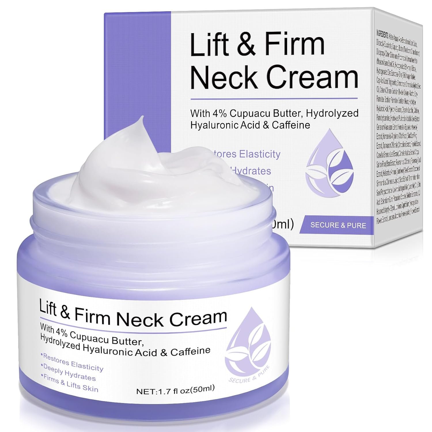 Neck Firming Cream, Moisturizing Neck Cream for Tightening & Fine Lines, Neck Cream for Smoothing & Hydrating 1.7 Fl Oz