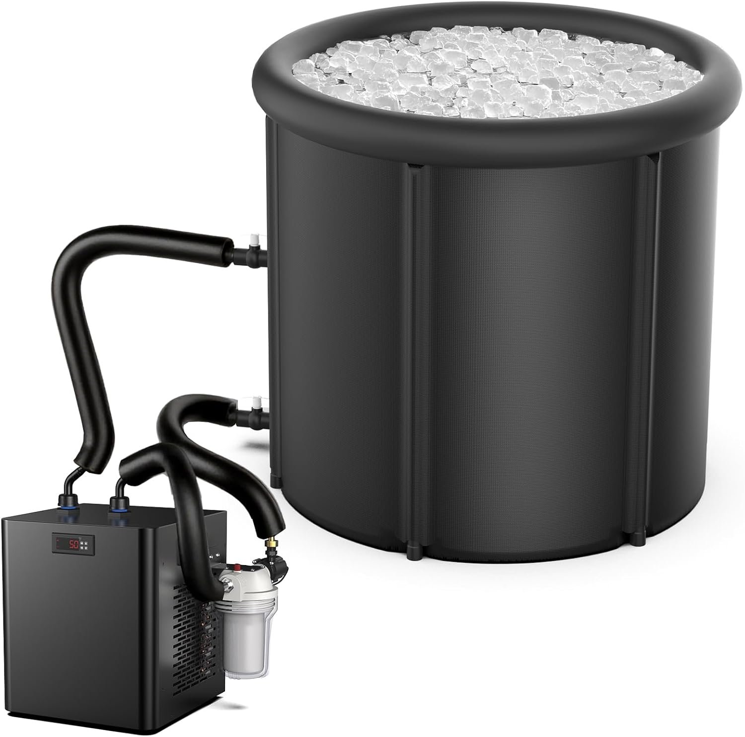 Ice Bath Chiller & Cold Plunge Tub Kit, 1/3 HP Cold Plunge Chiller with External Filter & Pump, 100Gal Ice Pod, Cold Plunge Tub with Water Chiller for Cold Therapy
