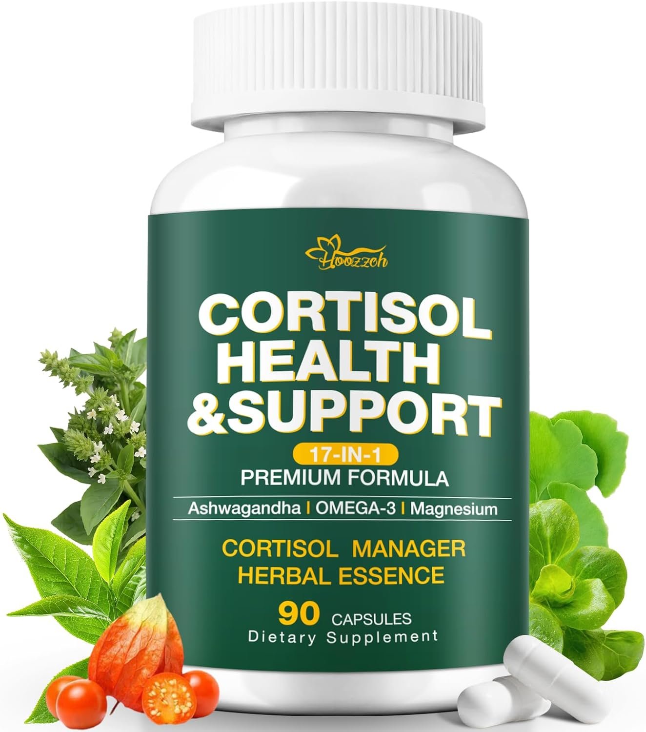 Cortisol Supplements for Women & Men, Cortisol Reducer with Magnesium, Ashwagandha & L-Theanine, Cortisol Manager for Sleep Support & Stress Relief, Cortisol Detox, Lower and Control 90 Capsules