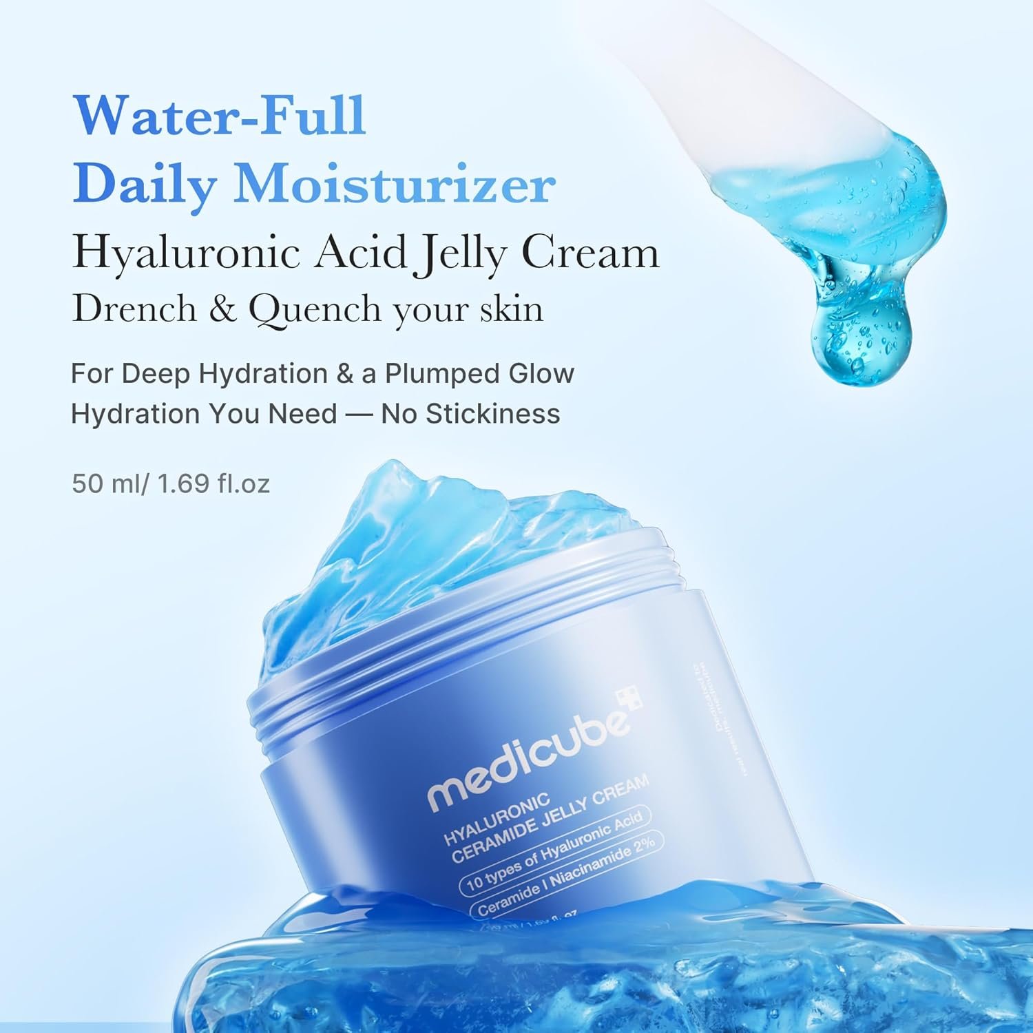 medicube Viral Jelly Cream Duo: Hyaluronic Acid and Collagen Jelly Cream for Boosting Radiance and Glow | Collagen, Hyaluronic Acid | Korean Skincare, Gifts for Women, Skin Care Set