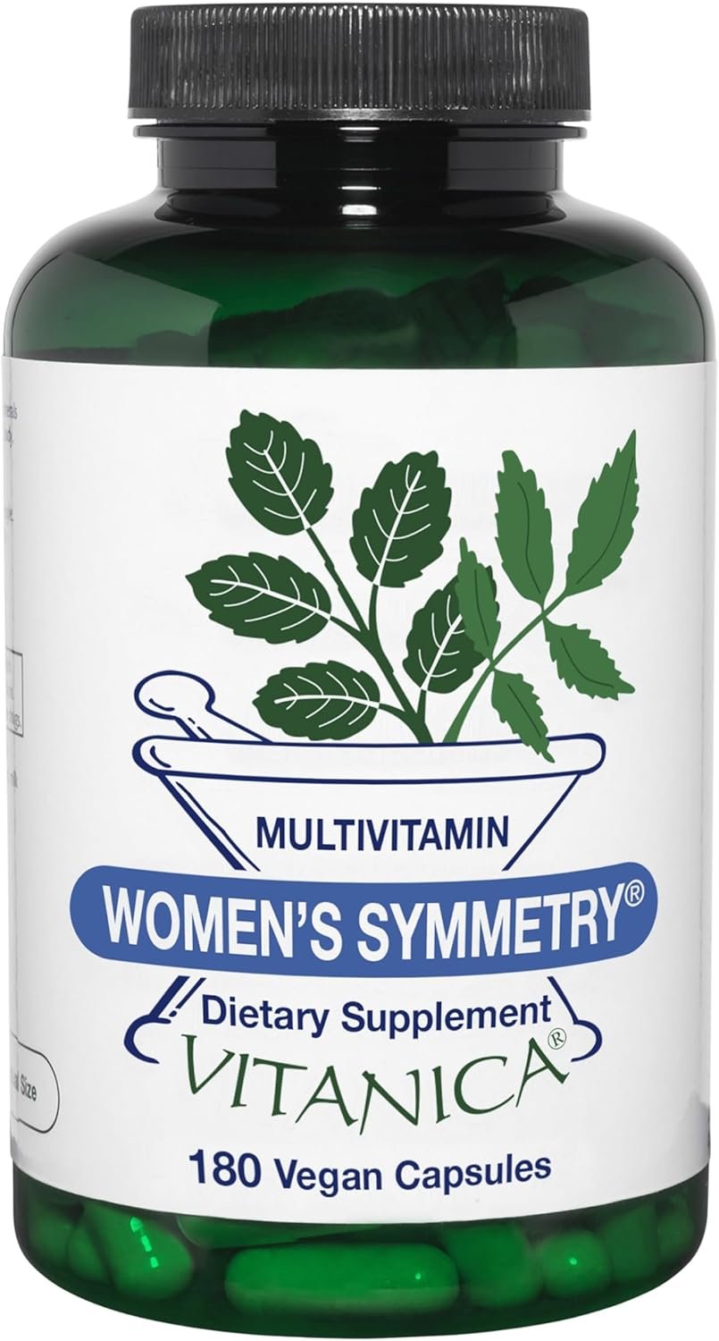 Vitanica Women’s Symmetry, High Potency Daily Multivitamin, Vegan/Vegetarian, 180 Capsules