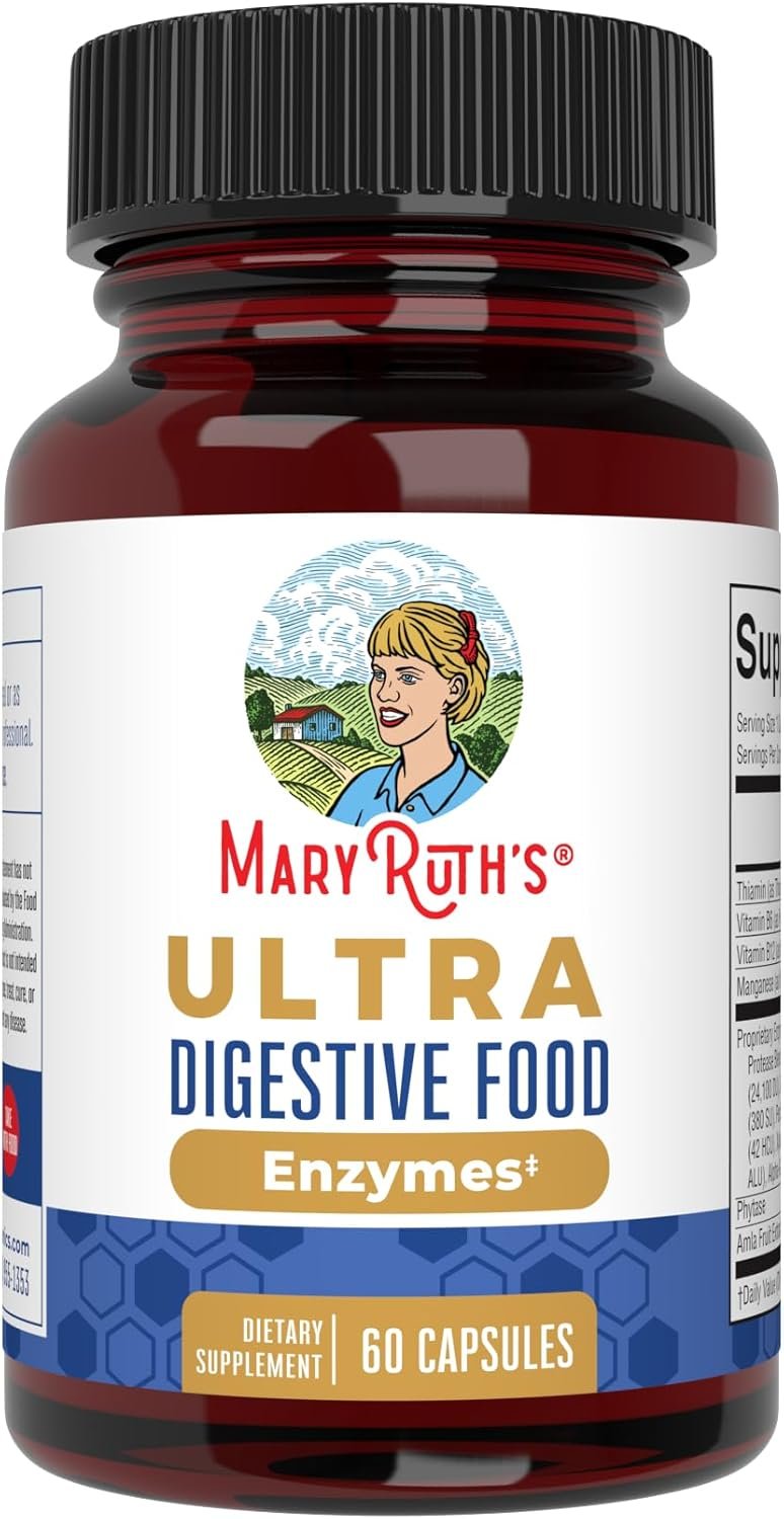 MARYRUTH’S Organics Ultra Digestive Enzymes Capsules | Up to 2 Month Supply | Supplement for Gut Health Support | Digestion & Immune Support with Amylase | Lipase & Lactase | Vegan | 60 Count