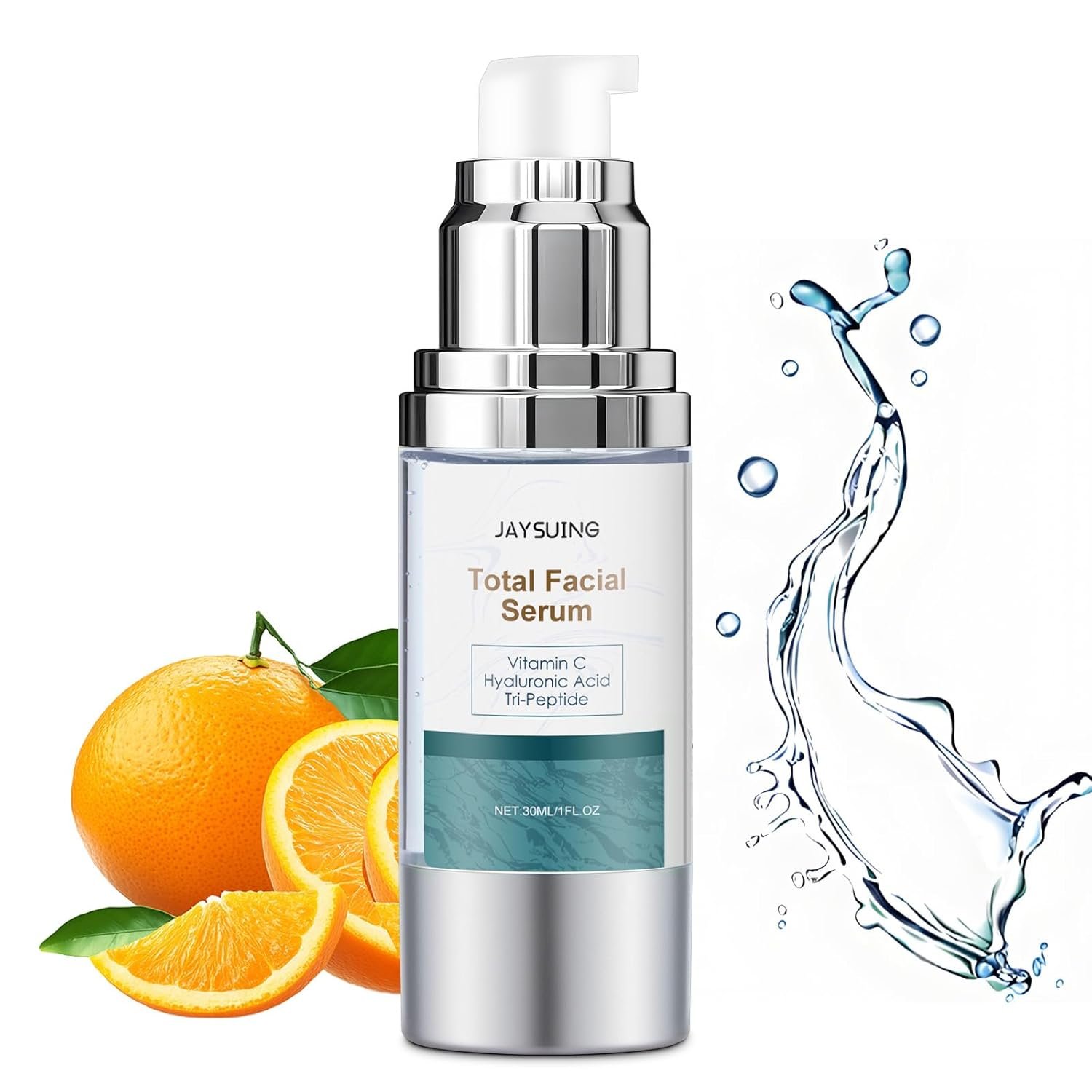 Vitamin C Serum with Hyaluronic Acid & Peptides – Anti Aging Face Serum for Women & Men, Hydrating Treatment to Reduce Wrinkles & Fine Lines-Pack of 1