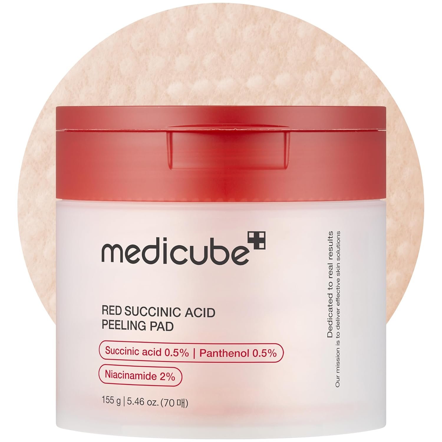 medicube Toner Pads Red Succinic Acid Panthenol Facial Peeling Pad | Exfoliating Toner Pad for Breakout-Prone Skin | Niacinamide, AHA, BHA, and Soothing Panthenol – Non-Comedogenic, 70 Pads (1 Pack)