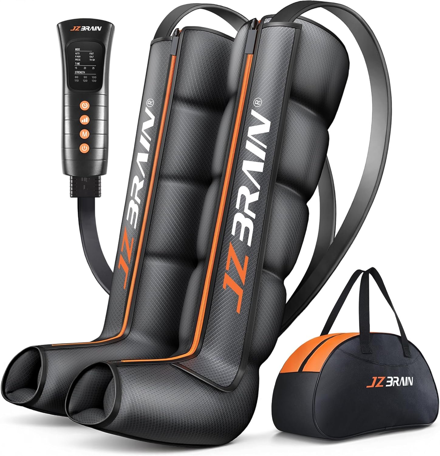 JZBRAIN Sequential Air Compression Recovery System : Professional Full Leg Compression Boots for Circulation and Pain Relief – Sequential Device for Muscle Relaxation – for Athletes,Women,Men