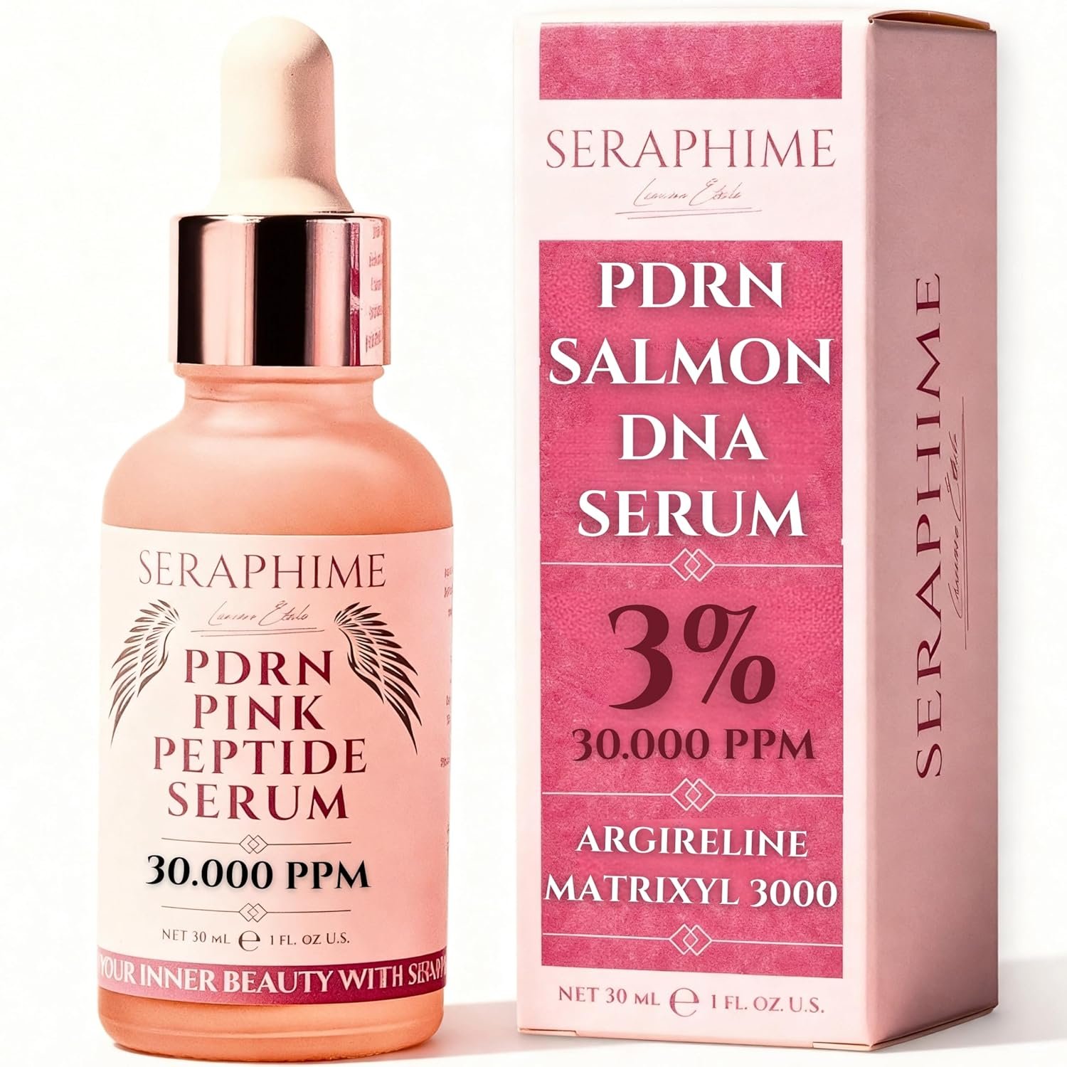 PDRN Pink Peptide Serum with Salmon DNA, EGF, Argireline & Matrixyl 3000 – Pink PDRN Serum Skin Care for Glowing Skin – Anti-Aging, Hydrating, Brightening Skincare with Argireline Peptide Matrixyl