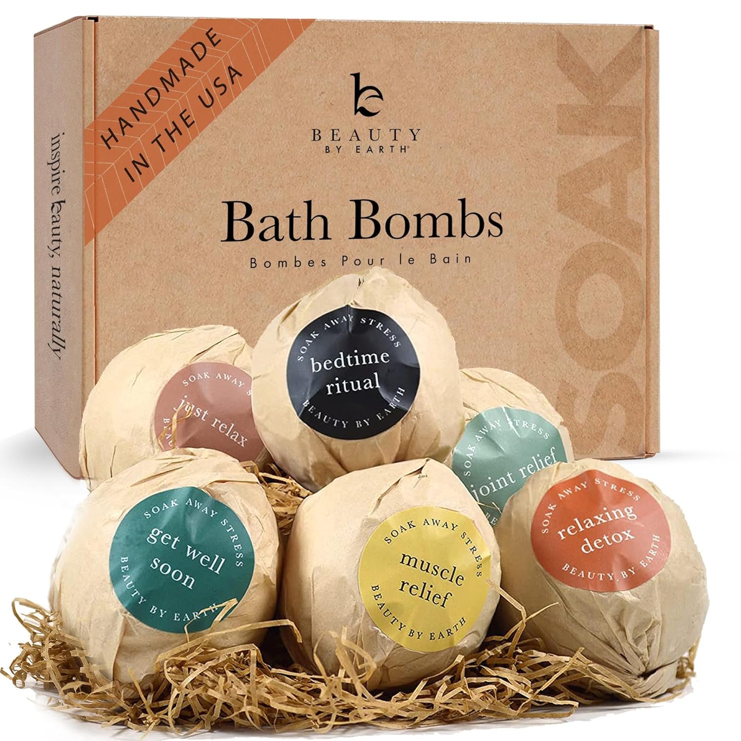 Bath Bombs Gift Set – USA Made with Organic & Natural Ingredients, Mothers Day Gifts for Mom & Wife, Relaxing Spa Gifts for Women & Men
